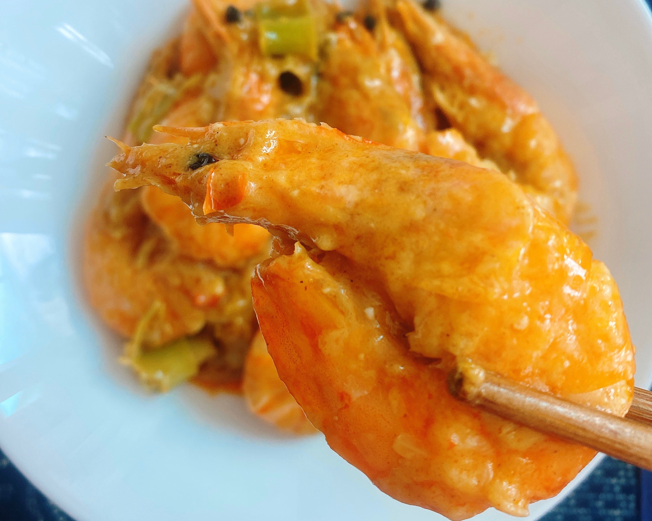 小美～咖喱虾的做法