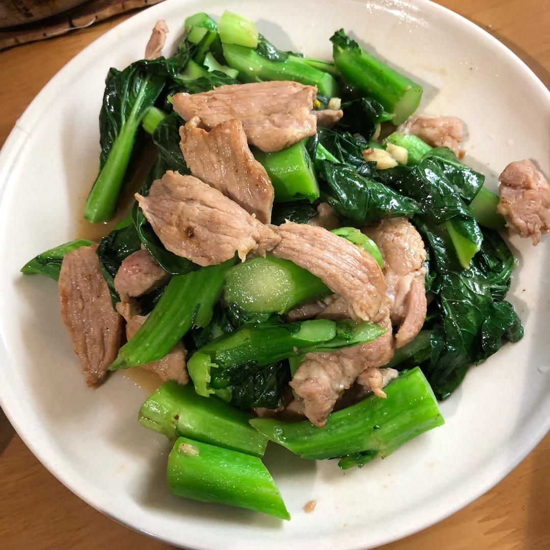 兰太料理做的菜心炒肉