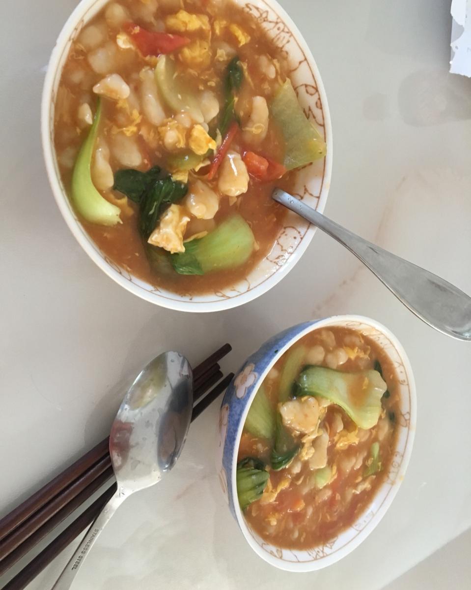 西红柿鸡蛋疙瘩汤