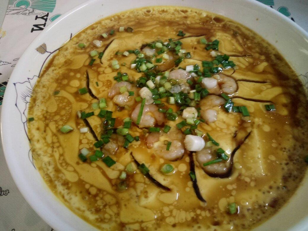 虾仁豆腐蒸水蛋