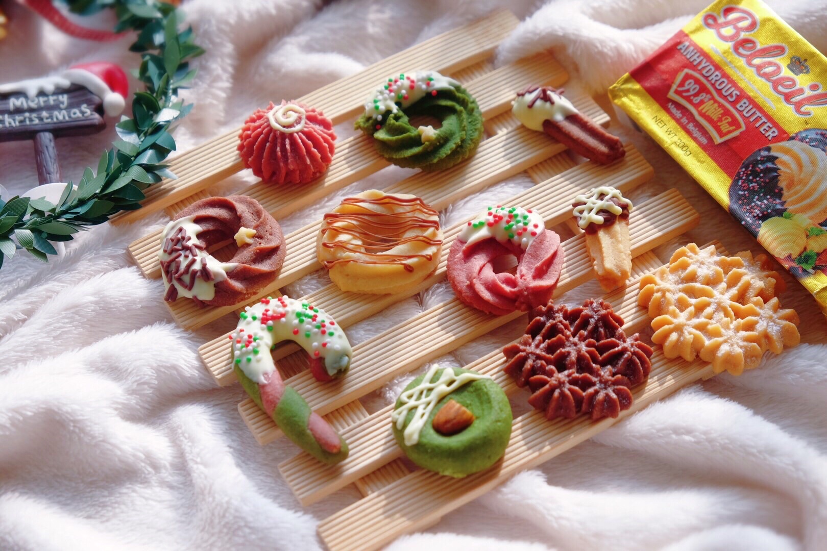 🎄圣诞雪花/拐杖/花环多种造型花式曲奇饼干的做法