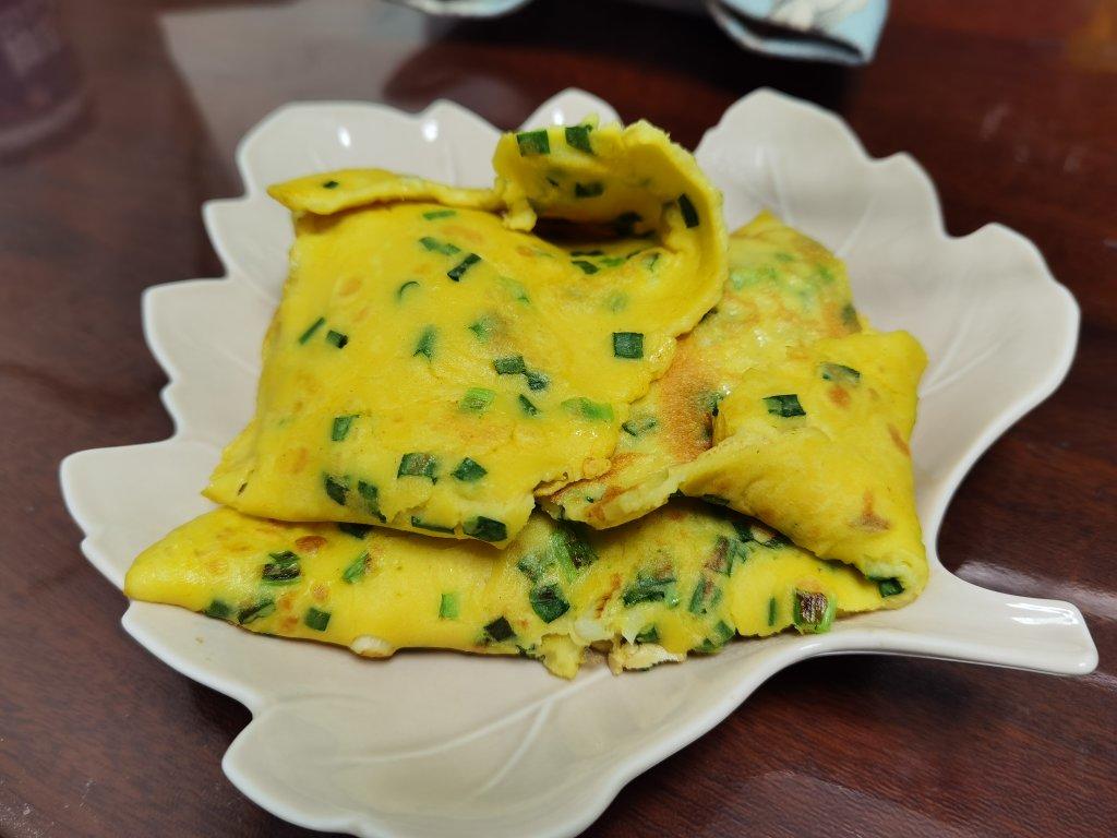 葱香玉米面鸡蛋饼