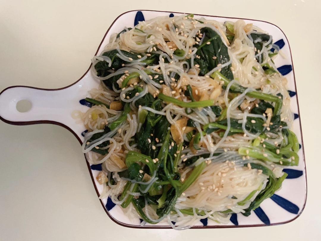 低脂清爽凉拌粉丝菠菜