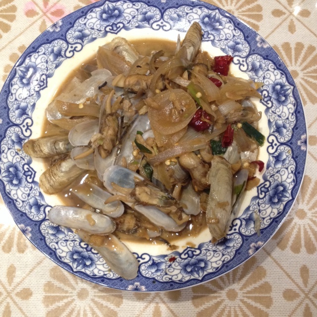 姜蒜炒蛏子（不辣）