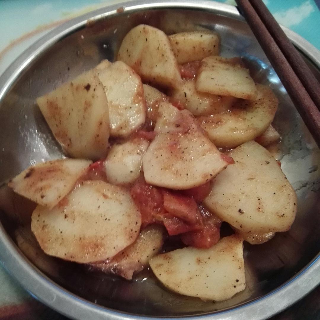 番茄煎薯仔的做法