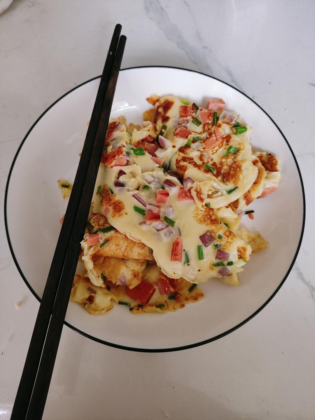 简单快手蔬菜鸡蛋煎饼