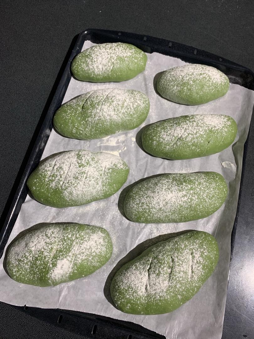 馅料超多超满足的抹茶麻薯软欧包