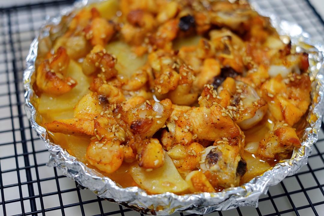 新奥尔良烤鸡腿土豆