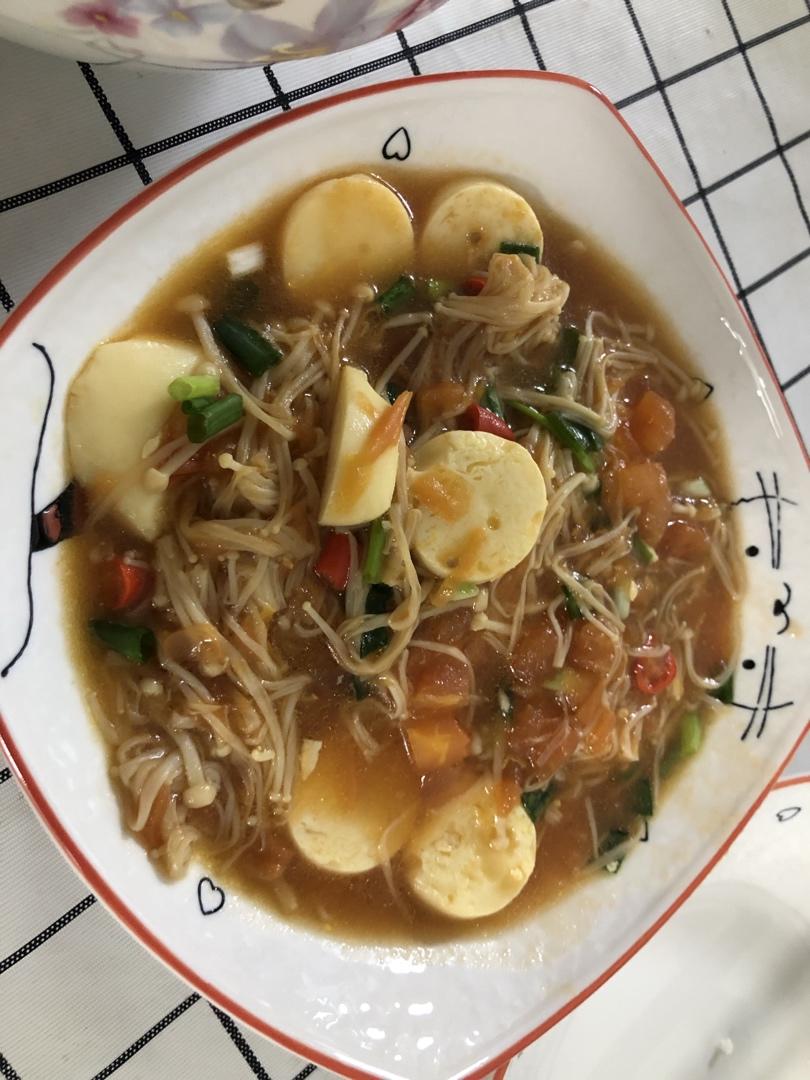 金针菇日本豆腐西红柿