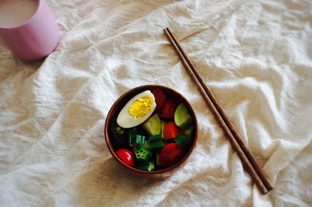 西葫芦番茄鸡蛋沙拉