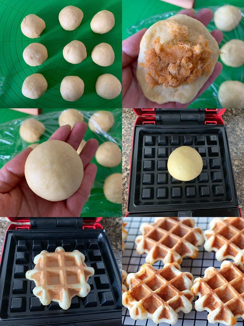 无需烤箱❗️酸奶肉松华夫饼，好吃到没朋友的做法 步骤2