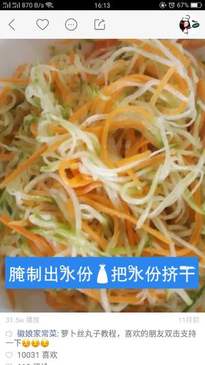 萝卜丝丸子/虾仁韭菜丸的做法 步骤5