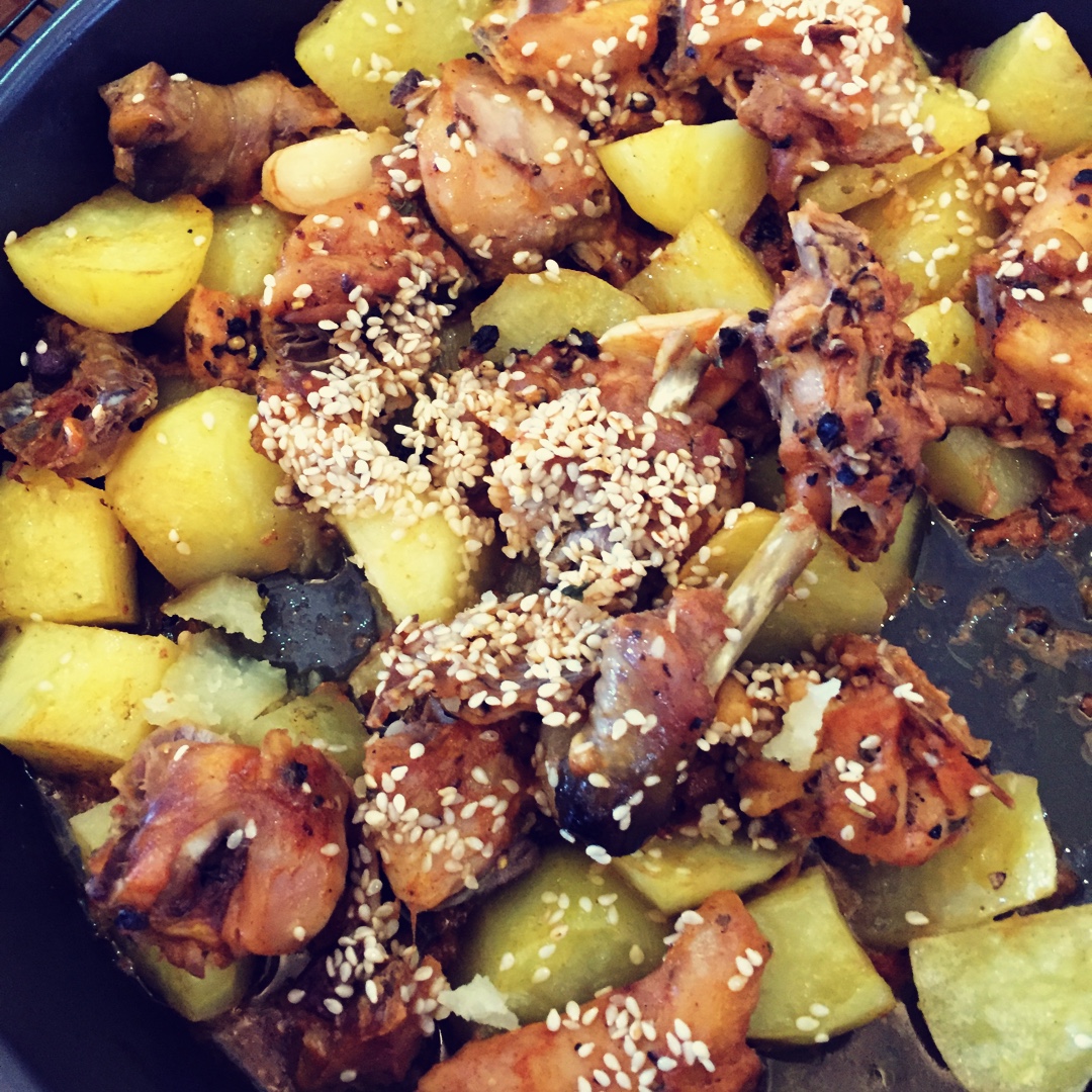 新奥尔良烤鸡腿土豆