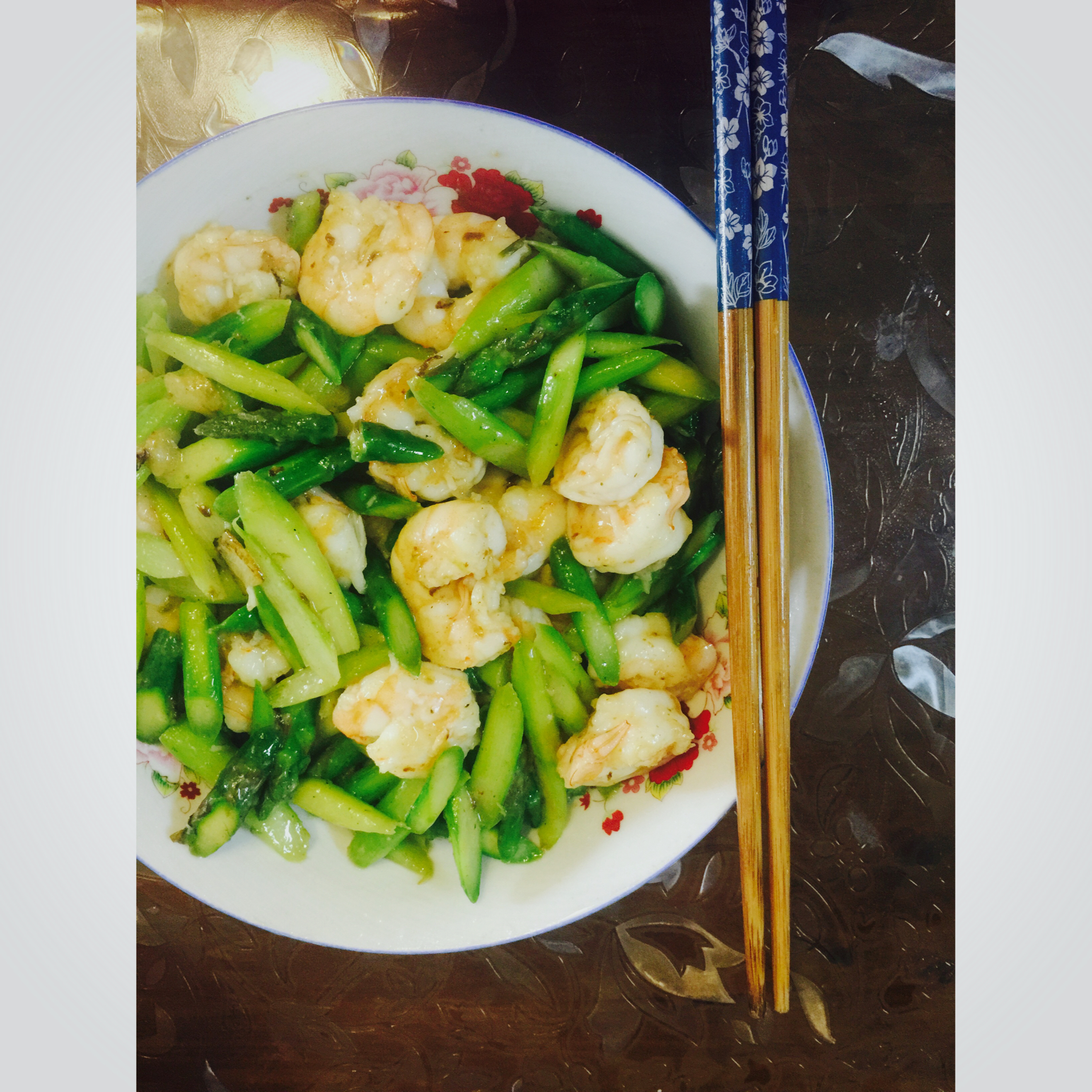 清炒芦笋虾仁