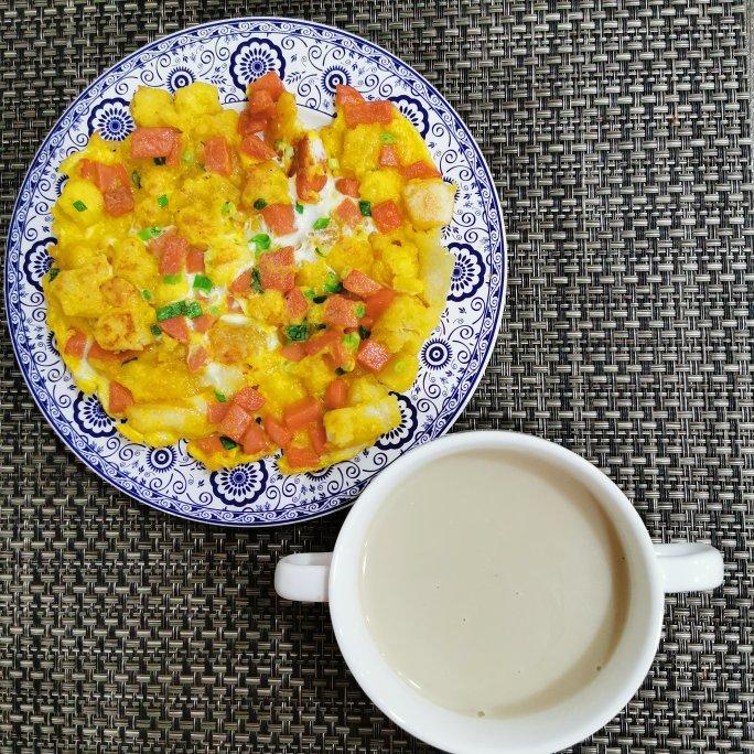 鸡蛋火腿馒头饼