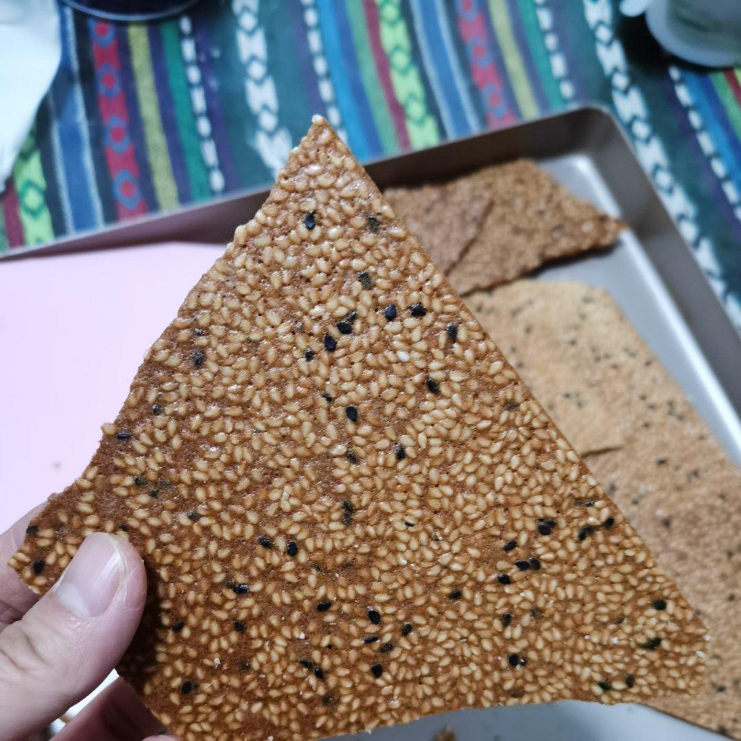 芝麻薄脆饼干，一步操作，超级简单