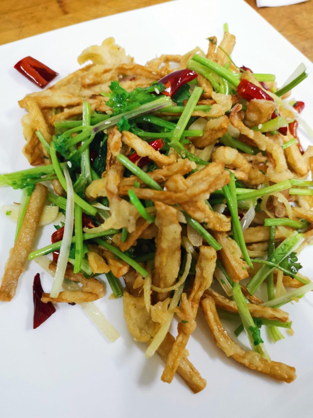 干煸手撕杏鲍菇