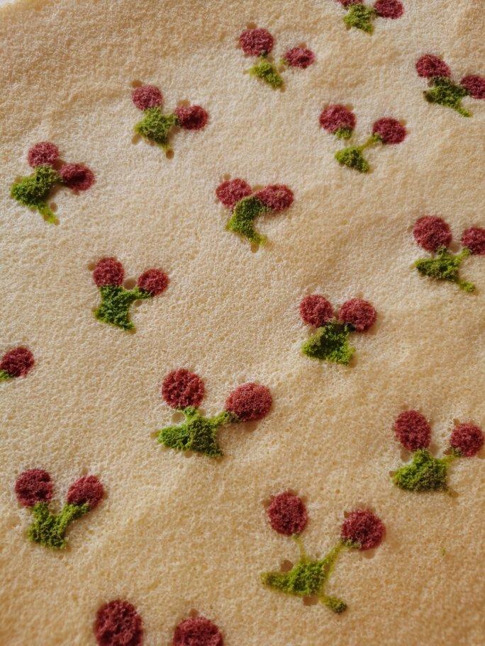 甜美樱桃彩绘蛋糕卷🍒