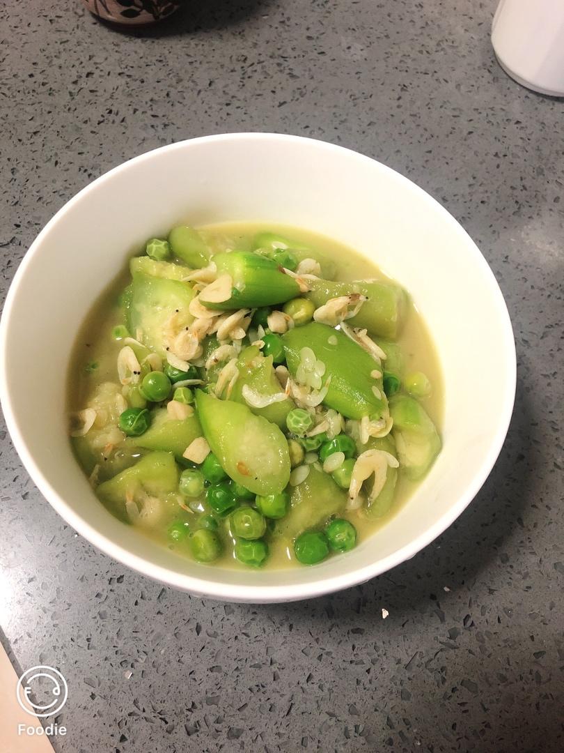 丝瓜炒青豆