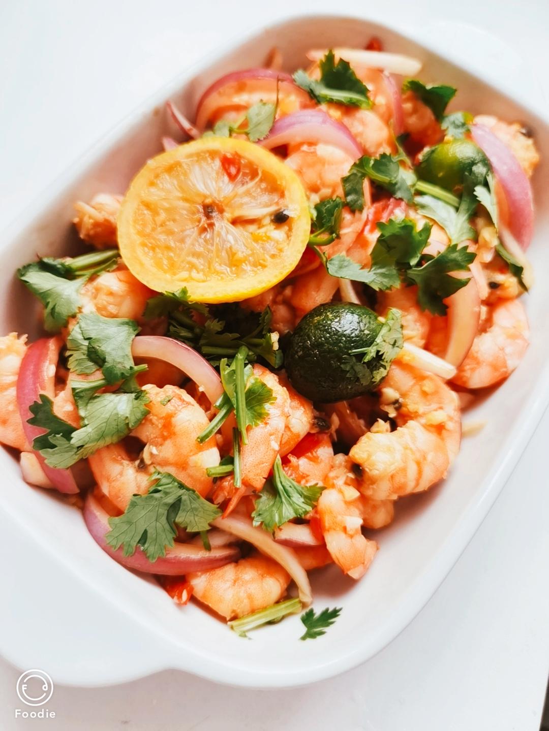 泰式酸辣柠檬虾 低脂开胃夏天必备