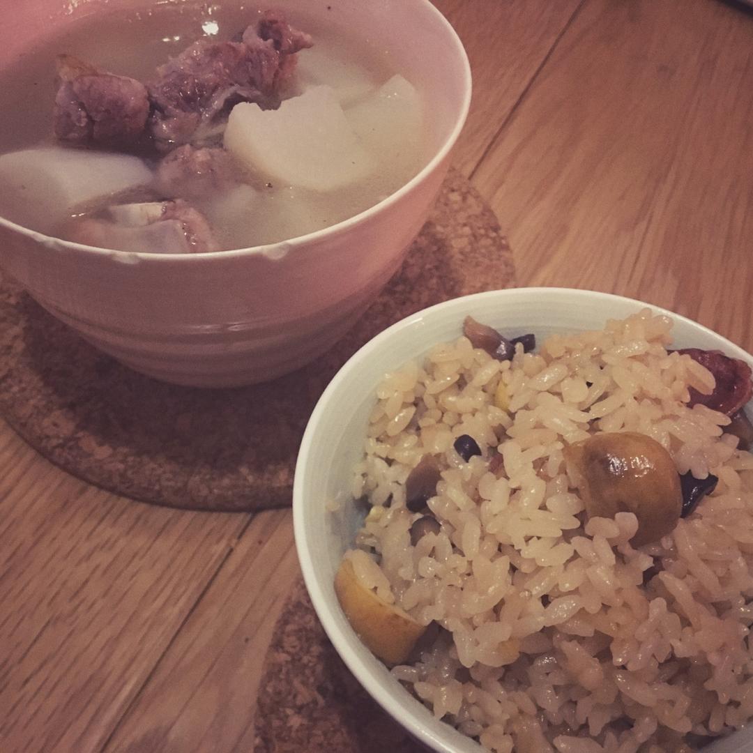 腊肠栗子饭