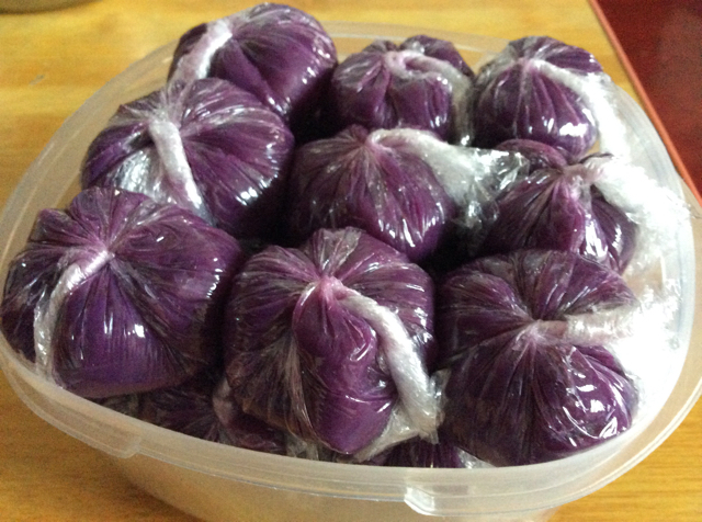 紫薯糯米茶巾绞