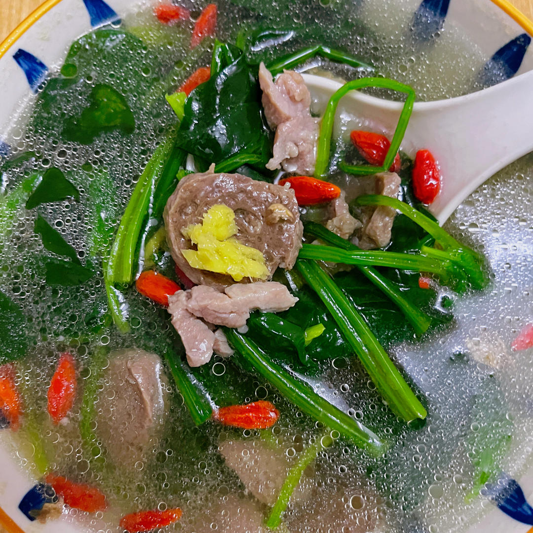 肉丸菠菜汤