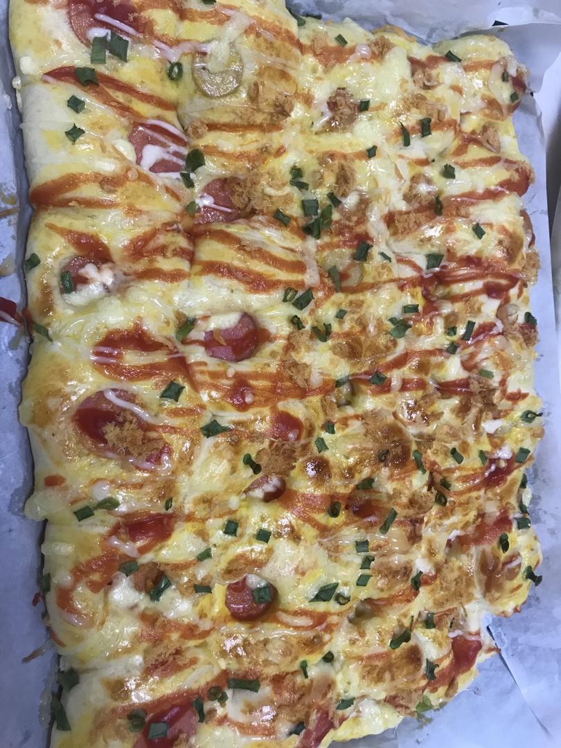 满满满足感的香葱芝士烤肠小面包