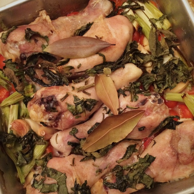 香蒜蕃茄烤鸡腿