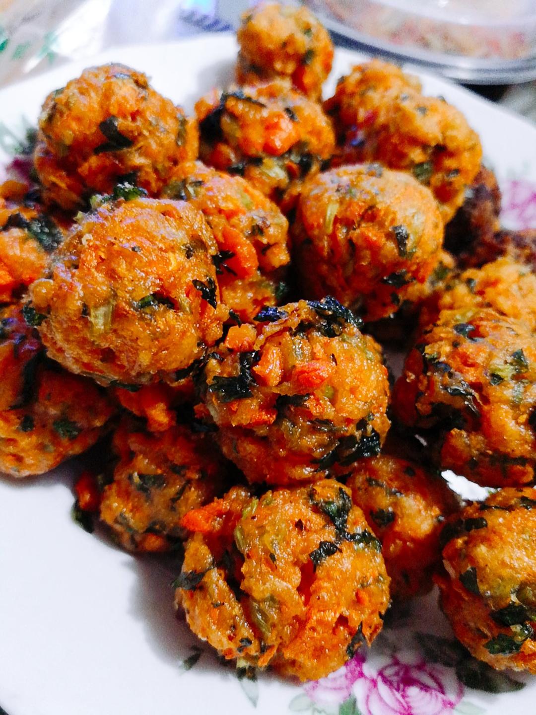 kagome530做的胡萝卜香菜素丸子