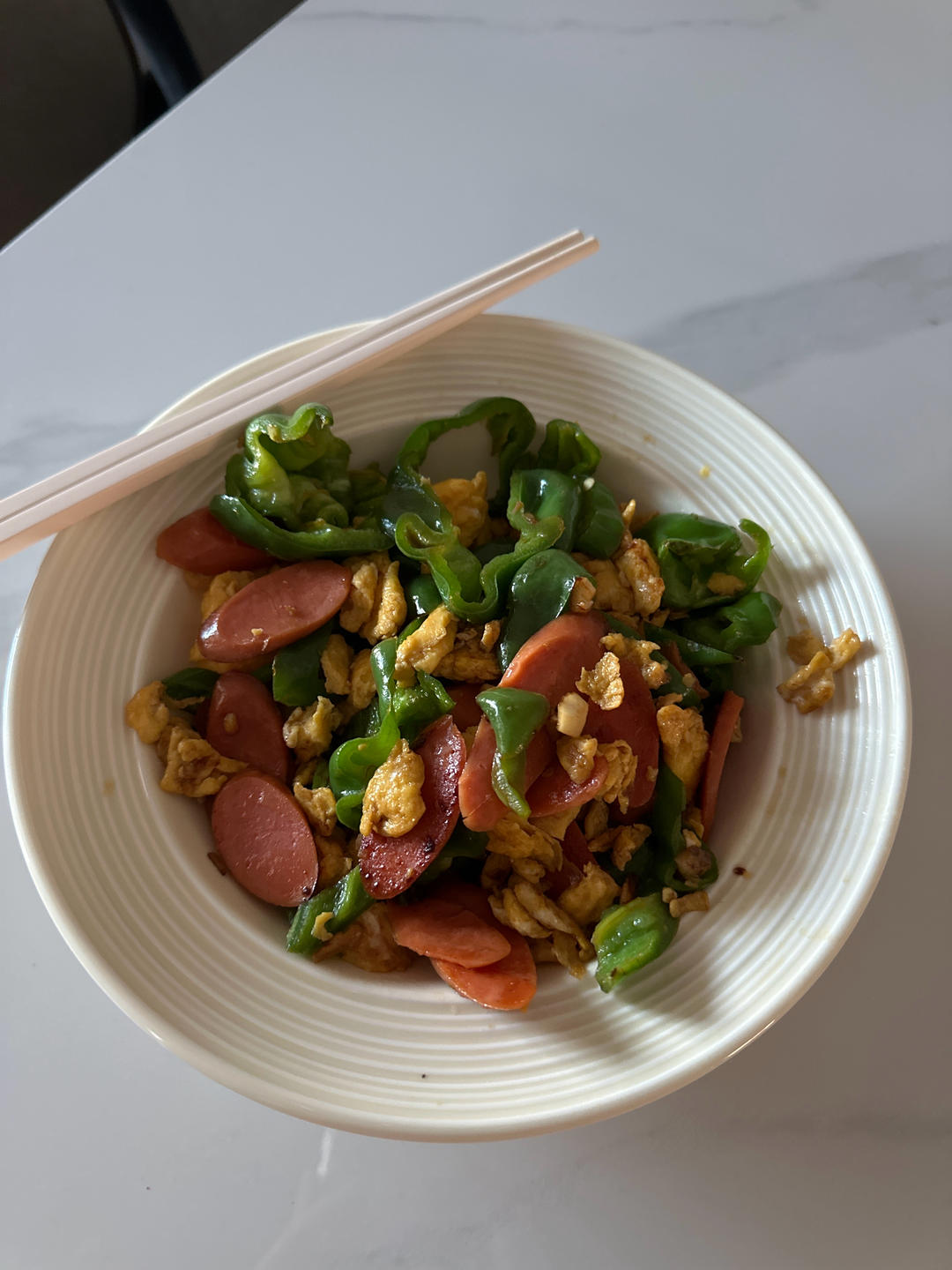 青椒火腿炒鸡蛋