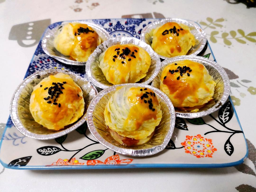 有空气炸锅就能做的小点心「酥皮汤圆」蛋挞皮与汤圆的完美结合👍👍👍