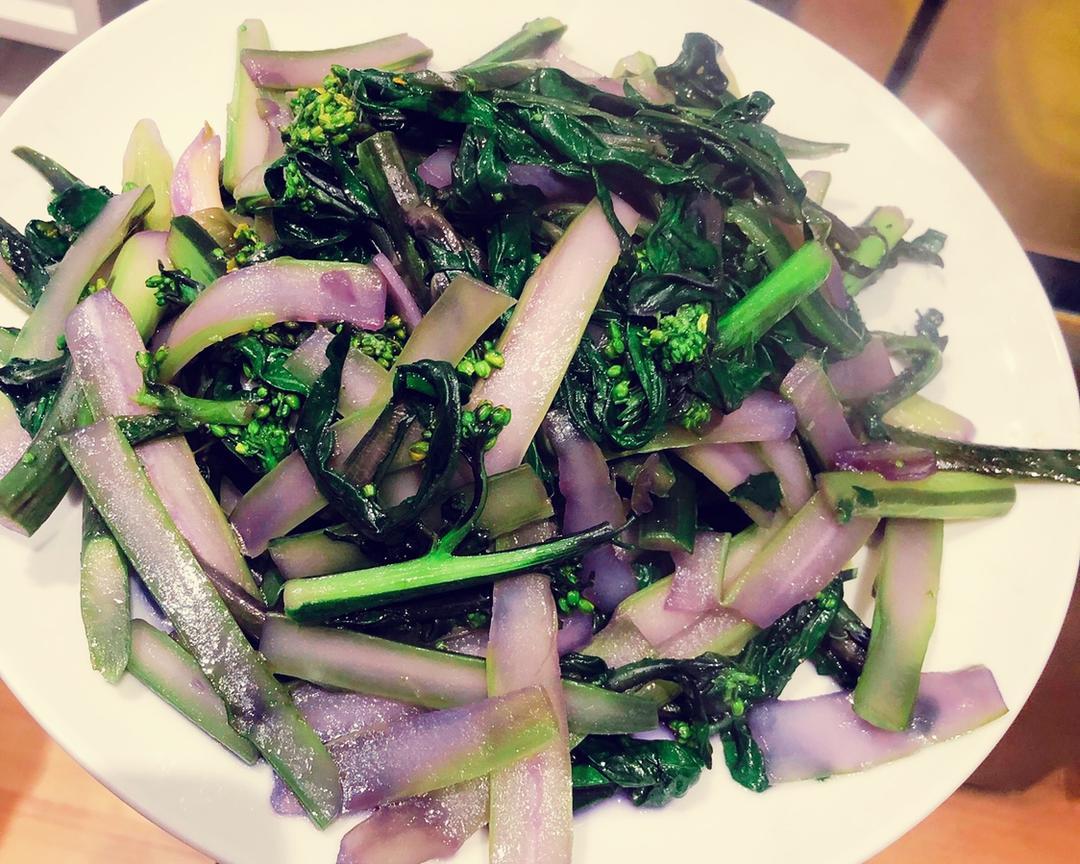 清炒红油菜的做法