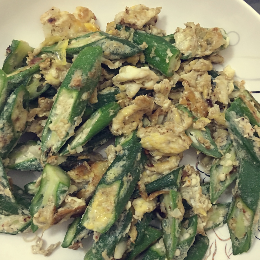秋葵炒鸡蛋