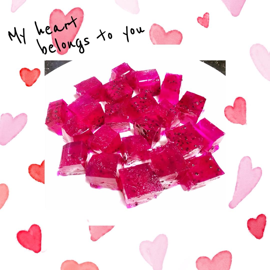 吉利丁片版火龙果果冻