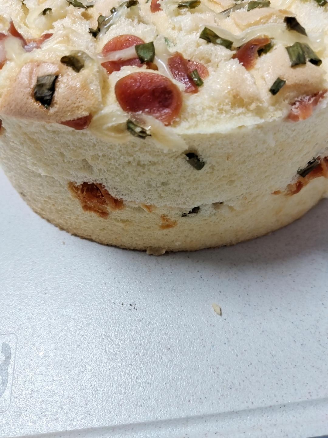 爆浆葱花火腿肉松蛋糕