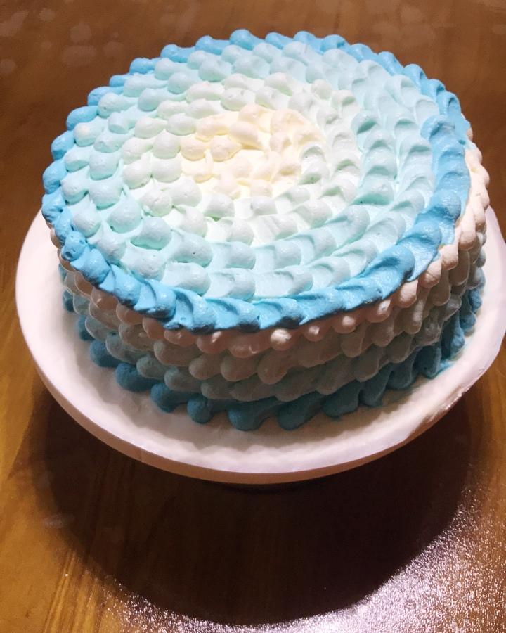 渐变色奶油蛋糕装饰