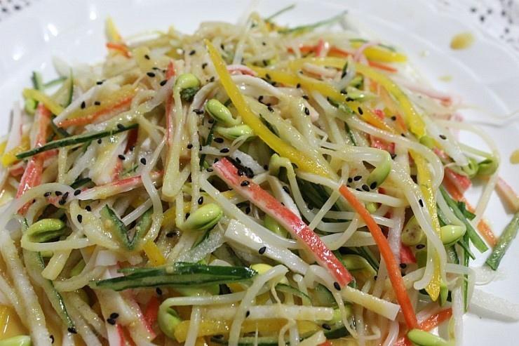 콩나물겨자채韩式芥末拌豆芽菜凉拌菜东北下饭小菜的做法