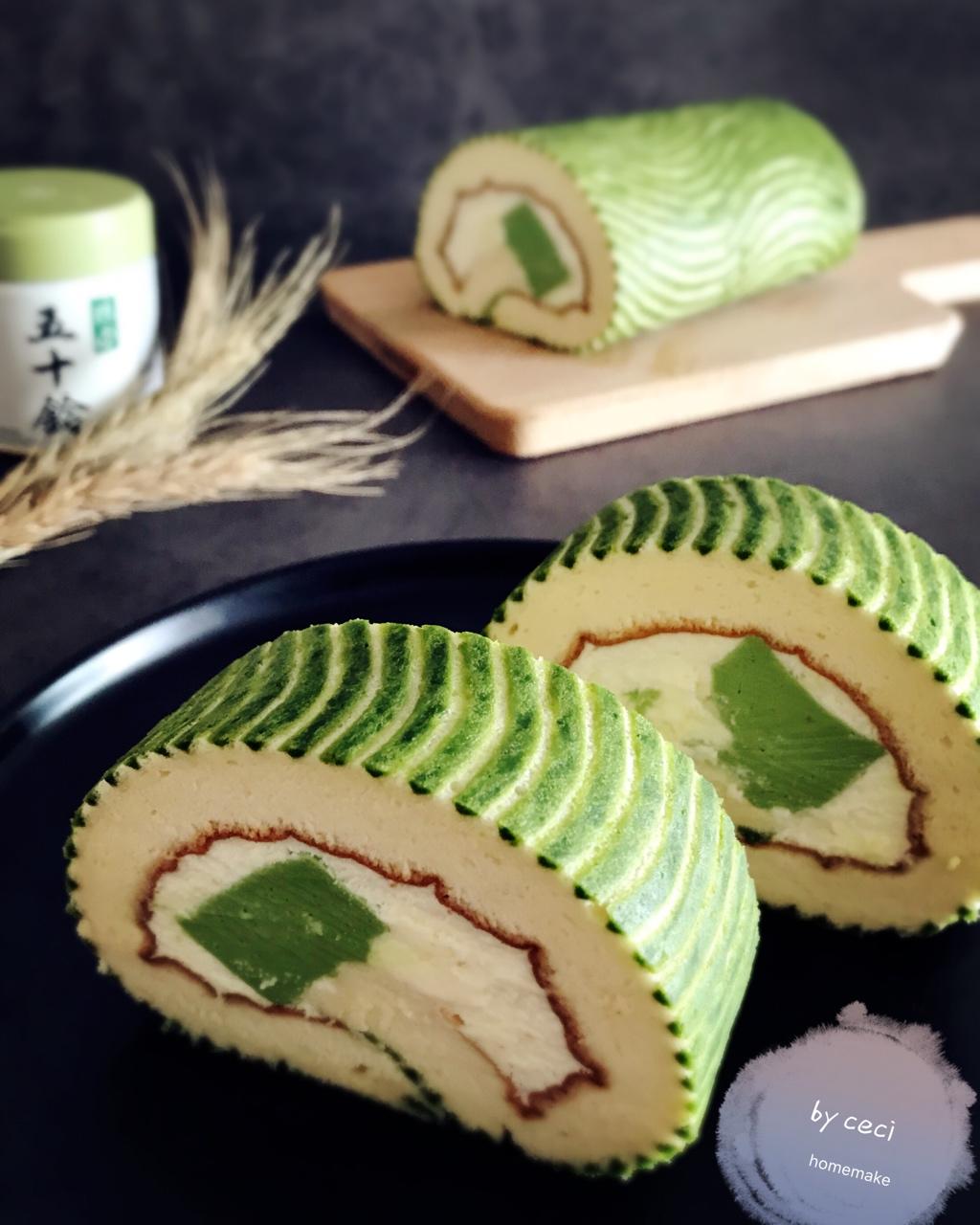 抹茶树桩蛋糕卷