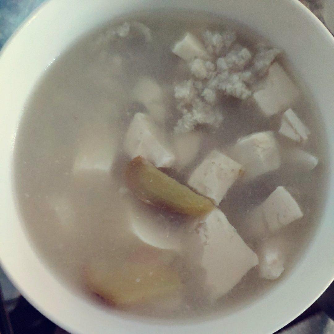 肉末时蔬豆腐汤