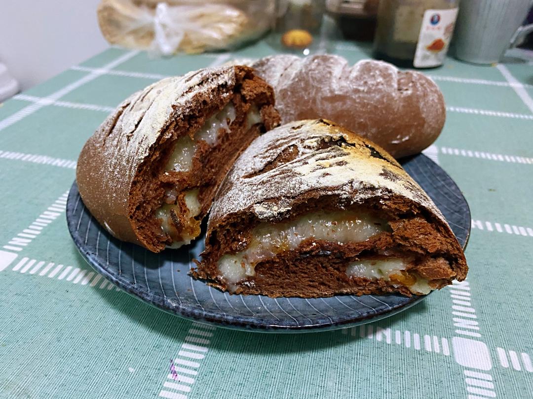 麻薯核桃夹心软欧包