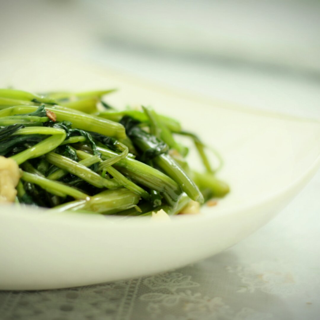 炝炒空心菜（不黑的秘密）