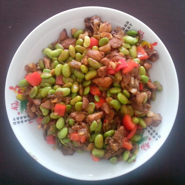 毛豆炒鸡丁