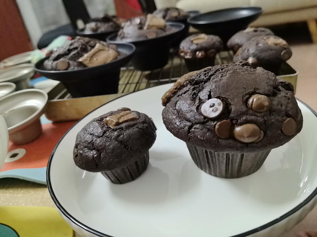 在家做巧克力蘑菇头麦芬蛋糕🍫