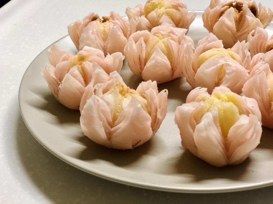 【荷花酥】没有烤箱，也能做出以假乱真的点心！