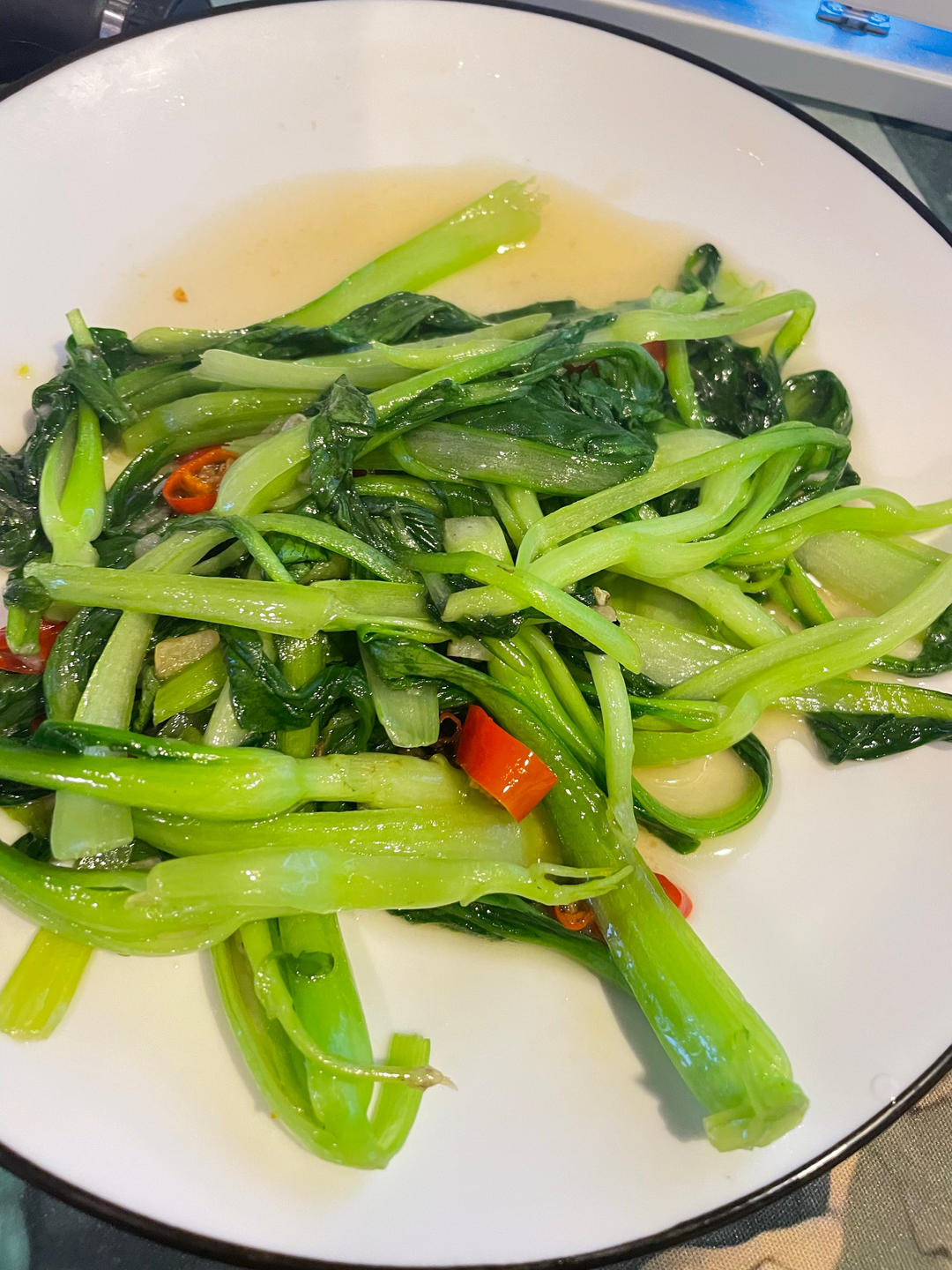 炒青菜，脆而不生，熟而不老