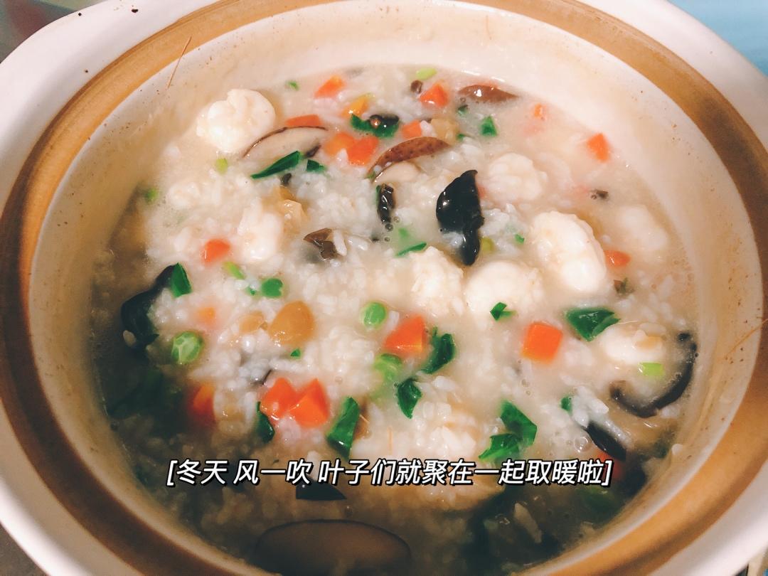 自制料足鲜香海鲜粥🍤软糯咸香超好喝❗️