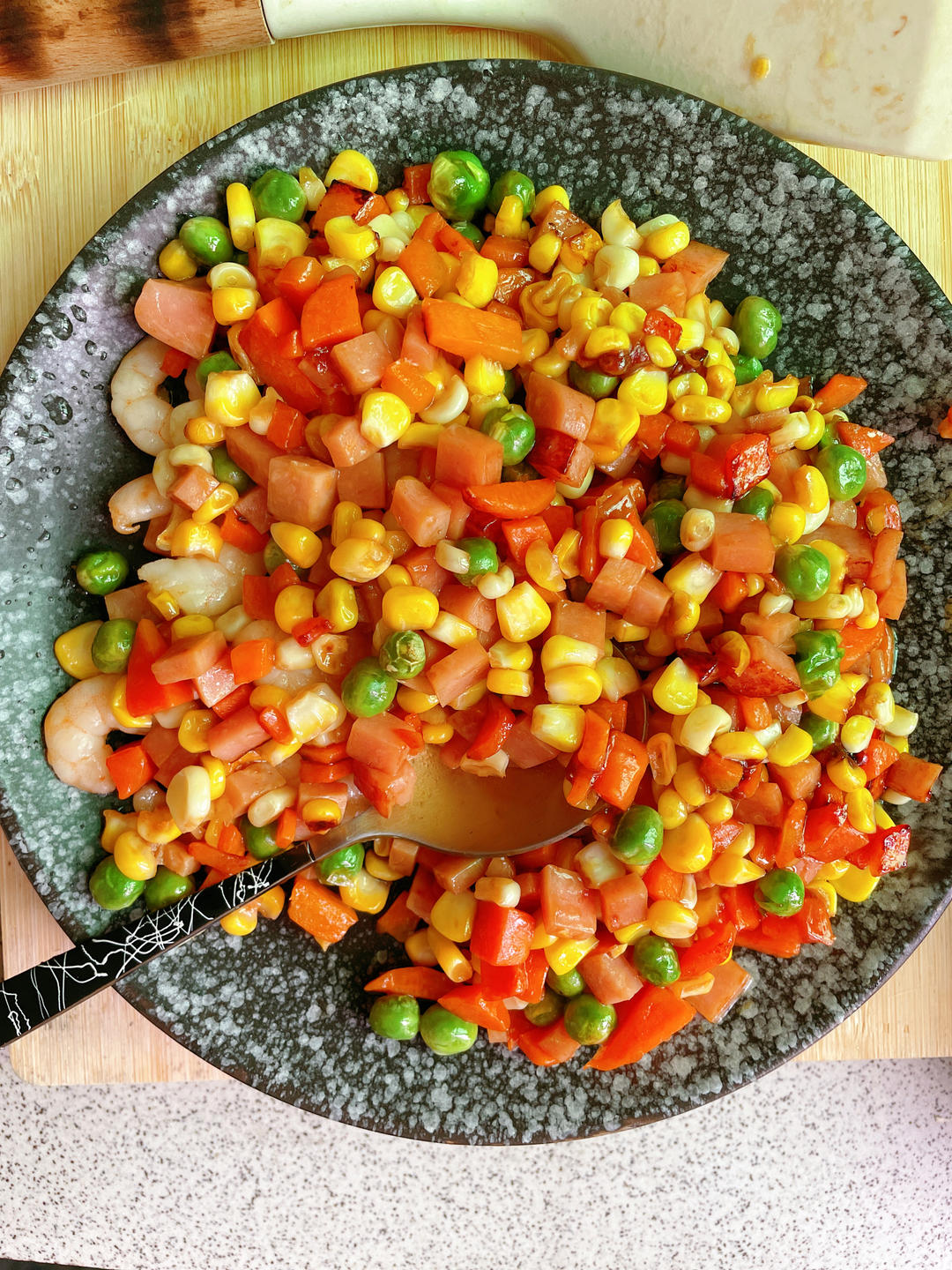 什锦玉米粒虾仁🍤🌽🥕