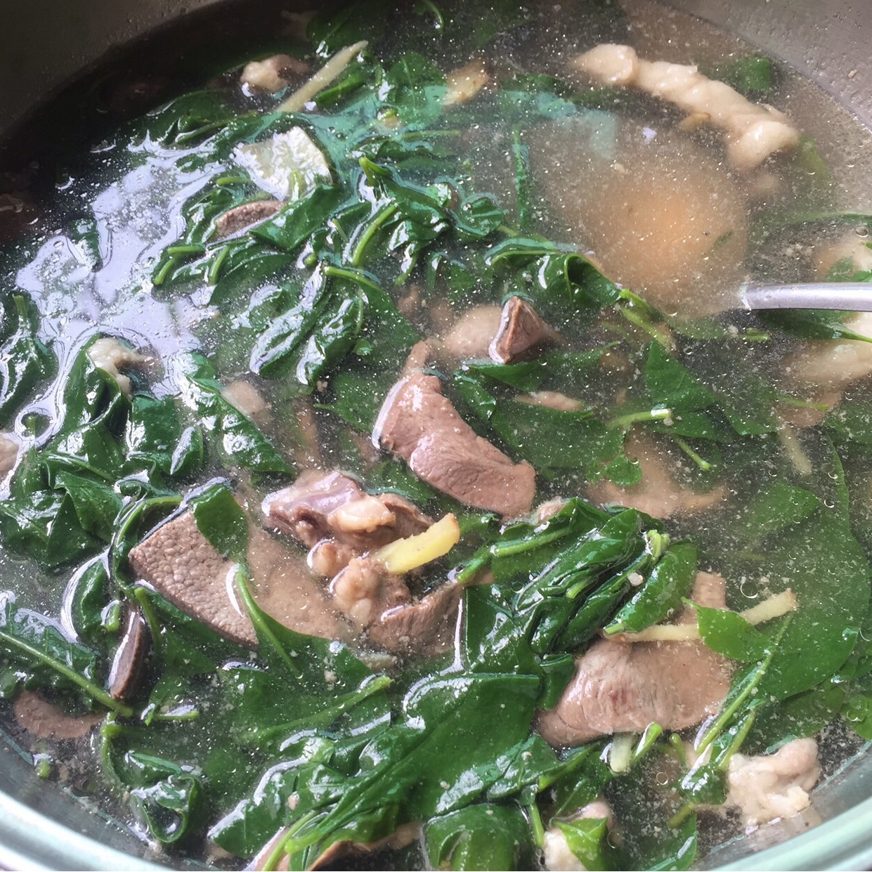 枸杞叶猪肝瘦肉汤