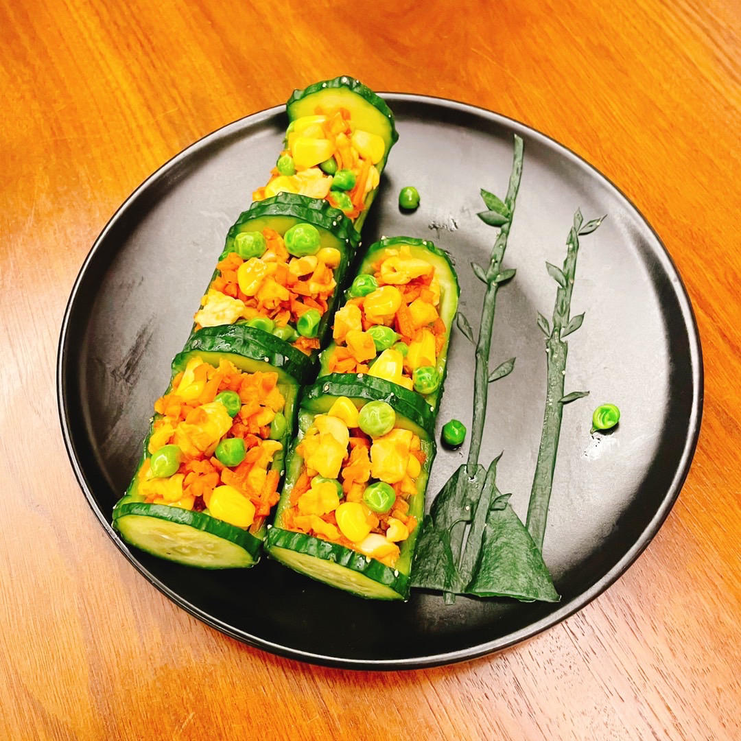 最美年夜饭-🎋翠竹报春节节高🥒（黄瓜玉米火腿鸡丁沙拉）